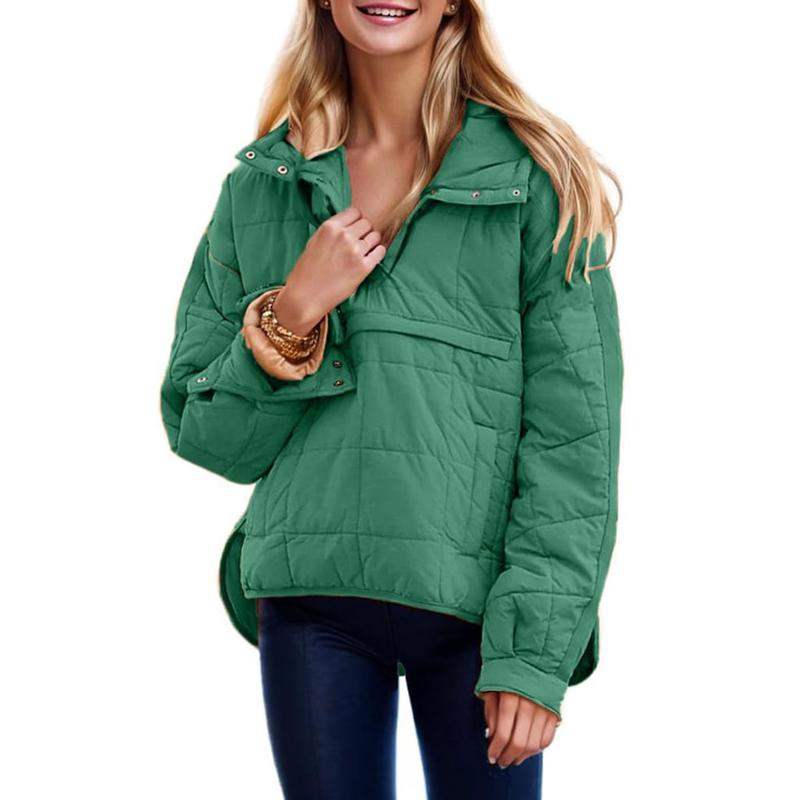 Ladies' Oversized Hooded Pullover Puffer Jacket