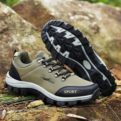 Men's Hiking Shoes Leather Outdoor Shoes Wear-resistant Men Trekking Walking Hunting Sneakers