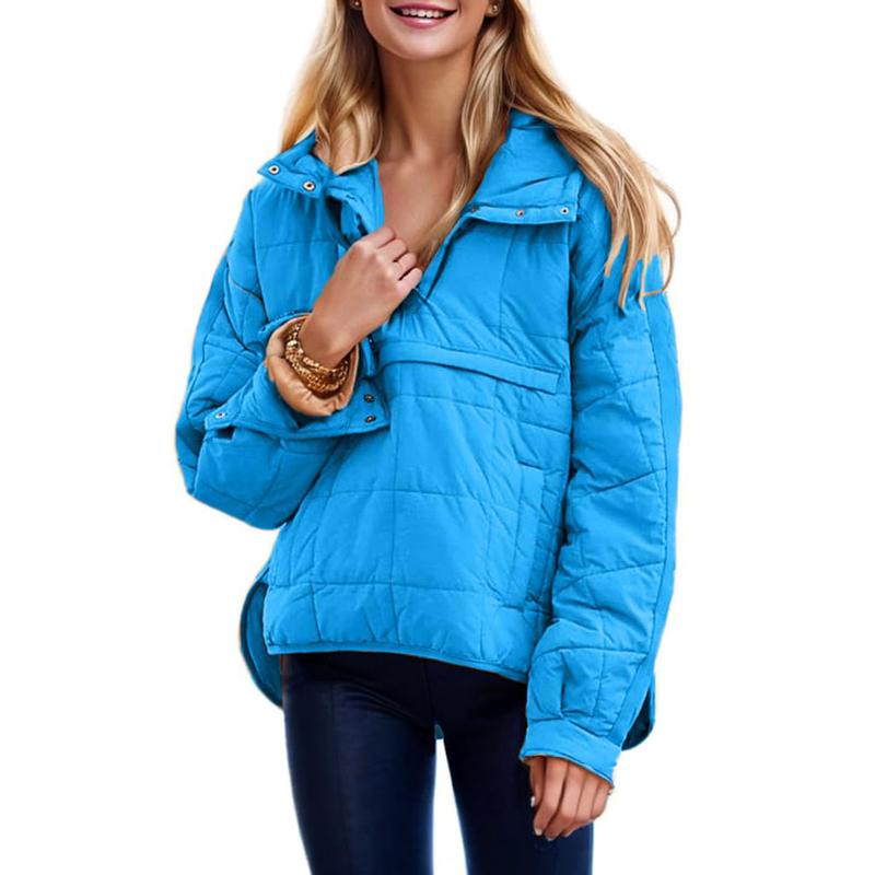 Ladies' Oversized Hooded Pullover Puffer Jacket