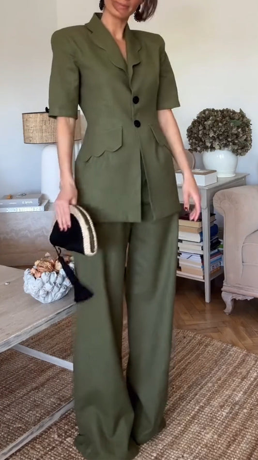 Women's Lapel Waist Casual Commuter Suit