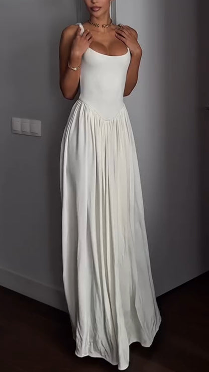 Ladies' Suspender Patchwork Solid Color Elegant Casual Dress