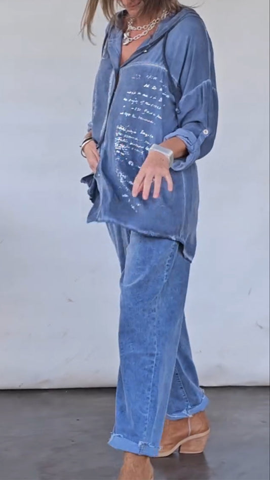 Ladies' Collar Hot Silver Top+ Pants Casual Suit