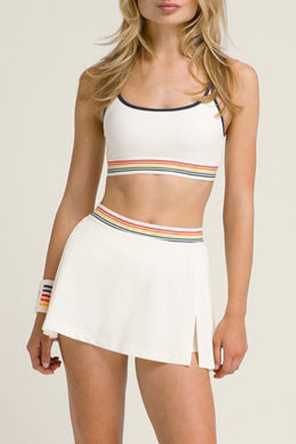Women's Suspender Color Matching Rainbow Edge Sports Suit