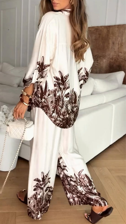Women's Lapel Printed Holiday Casual Suit