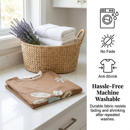 Oversize T-Shirt Kleid mit floralem Print - MATCHING MASTER