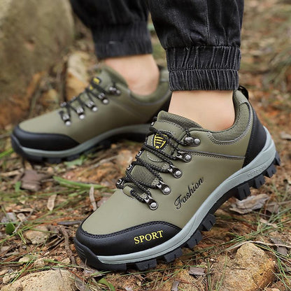 Men's Hiking Shoes Leather Outdoor Shoes Wear-resistant Men Trekking Walking Hunting Sneakers