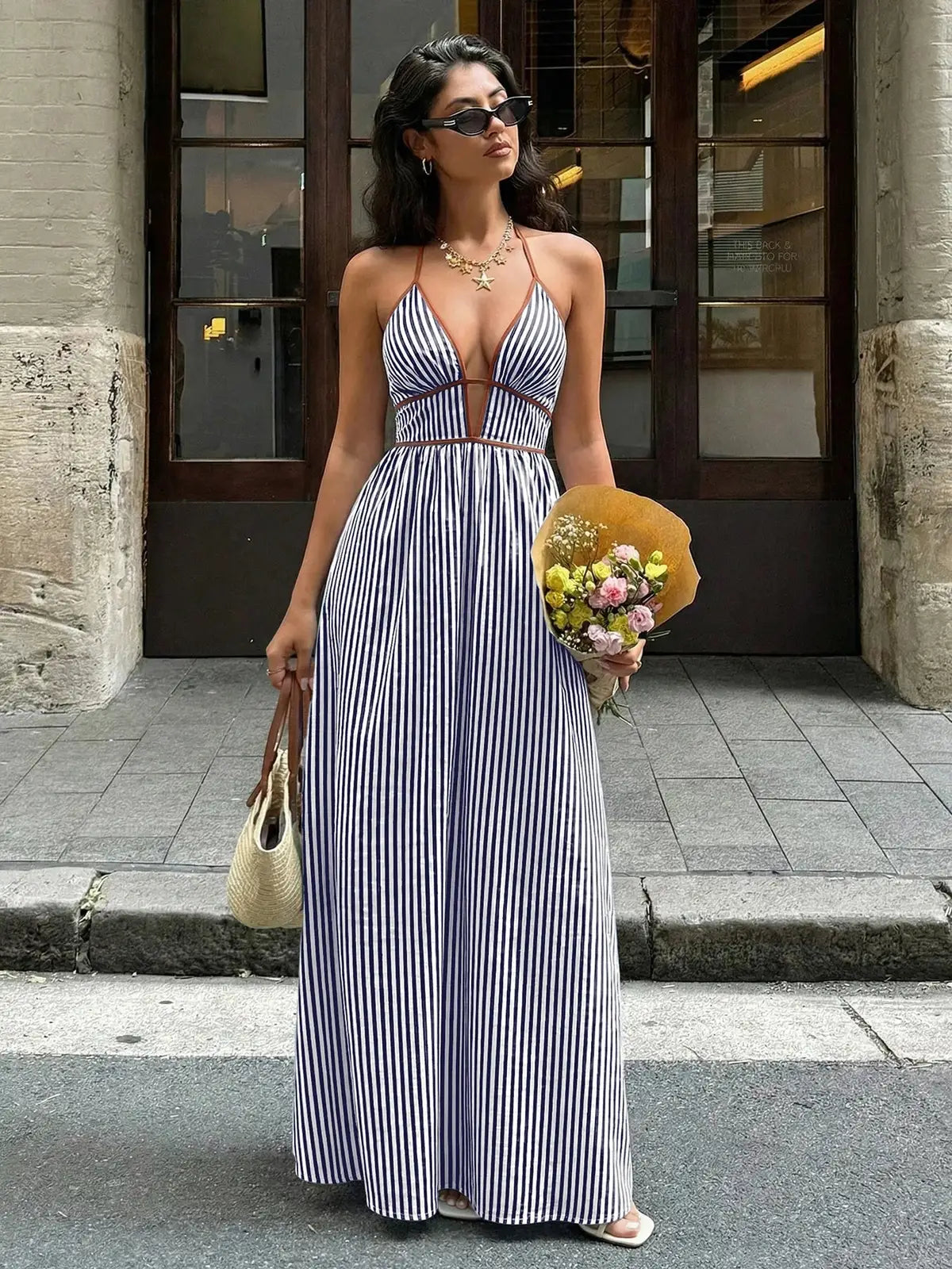 Striped Pattern Tie Front Dress 😍 ON ORDER😍 - MATCHING MASTER