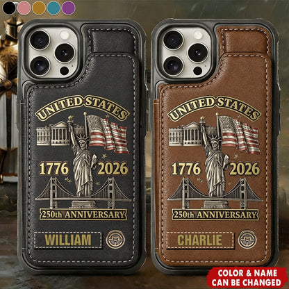 250th Anniversary - Personalized Wallet Phone Case - BundleWear