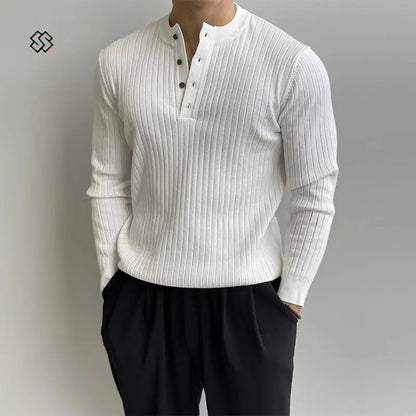 Henley collar knitwear