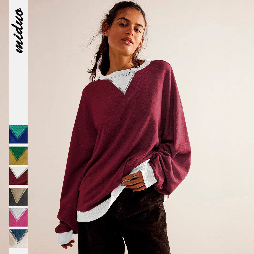 Colour-blocked ribbed long-sleeve top — additional product view
