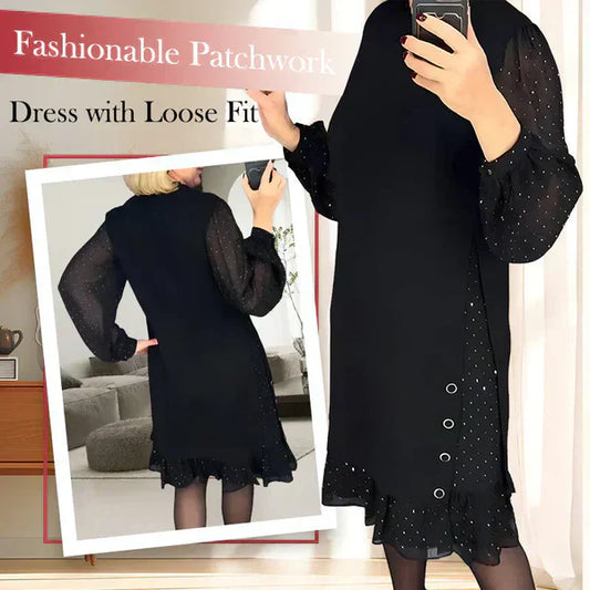 🔥While supplies last, 49% off!🎉Women's dress with a round neckline and solid-color rhinestones - MATCHING MASTER