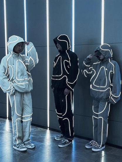 Self-illuminating top and pants set