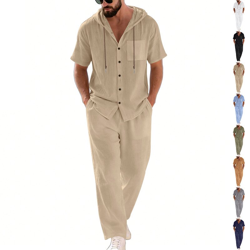 Breeze-Hood Linen Set Hero — Khaki