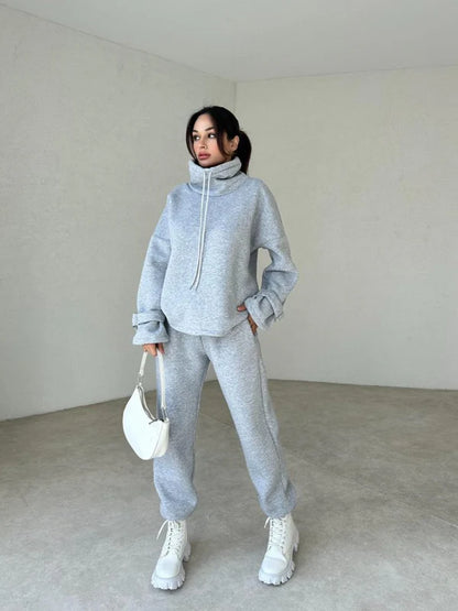 Ladies' 100% Cotton Tracksuit (Hoodie + Pants)