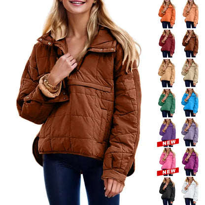 Ladies' Oversized Hooded Pullover Puffer Jacket