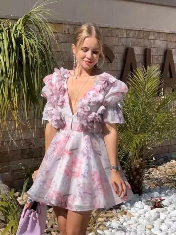 Ladies' Puff Sleeve Dress - MATCHING MASTER