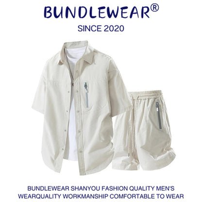 Men's summer ice silk suit