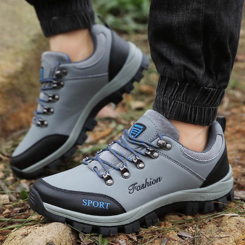 Men's Hiking Shoes Leather Outdoor Shoes Wear-resistant Men Trekking Walking Hunting Sneakers