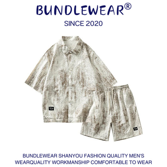 Men's summer tie-dye suit