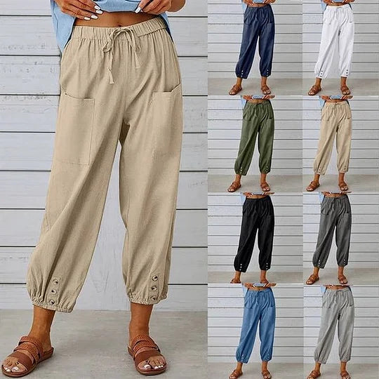 2026 New Cotton and Linen Summer Pants for Women Nine Minute Pants - MATCHING MASTER