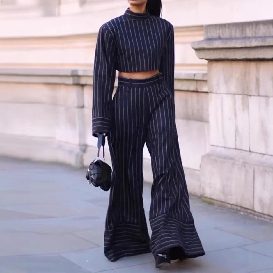 STRICTLY BUSINESS PINSTRIPE BLOUSE - MATCHING MASTER