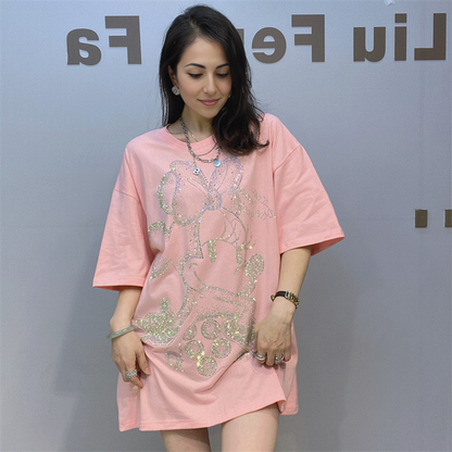 Rhinestone Minnie Oversized T-Shirt - MATCHING MASTER
