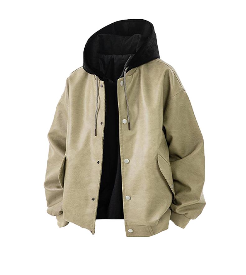 [Branded stock clearance] Autumn and winter cotton retro leather flight jacket for men