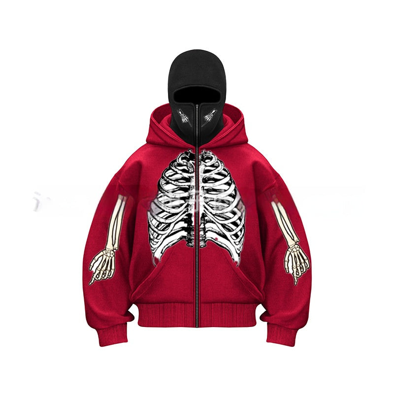 Ninja mask double hooded unique design hooded sweatshirt