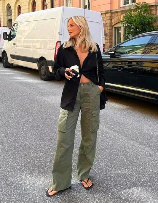 ELENA CARGO PANTS- ADJUSTABLE STRAIGHT FIT CARGO PANTS