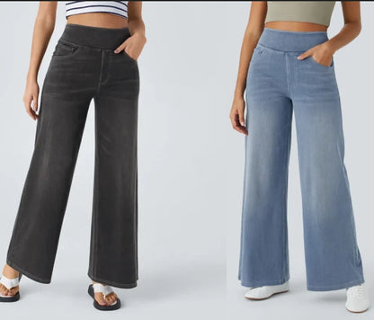 SUPER STRETCH WIDE LEG HIGH WAIST JEANS (Get two for a bigger discount)