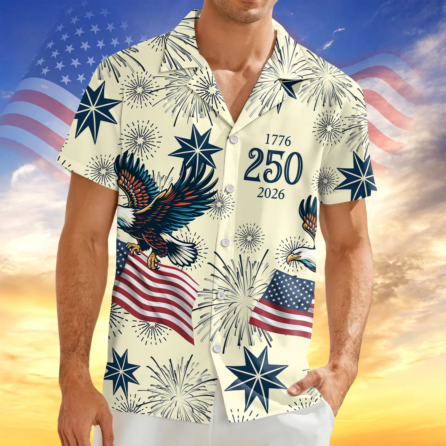 USA 250 Anniversary Eagle 1776-2026 Hawaii Shirt - BundleWear