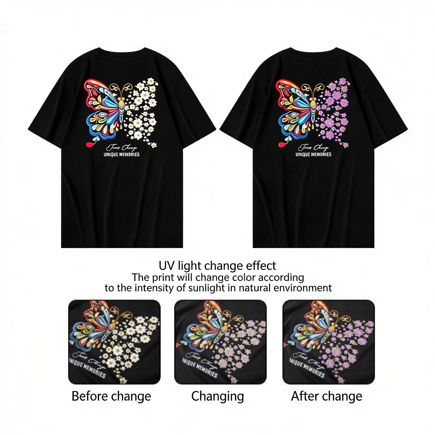 Light-sensitive color-changing colorful pony T-shirt - MATCHING MASTER