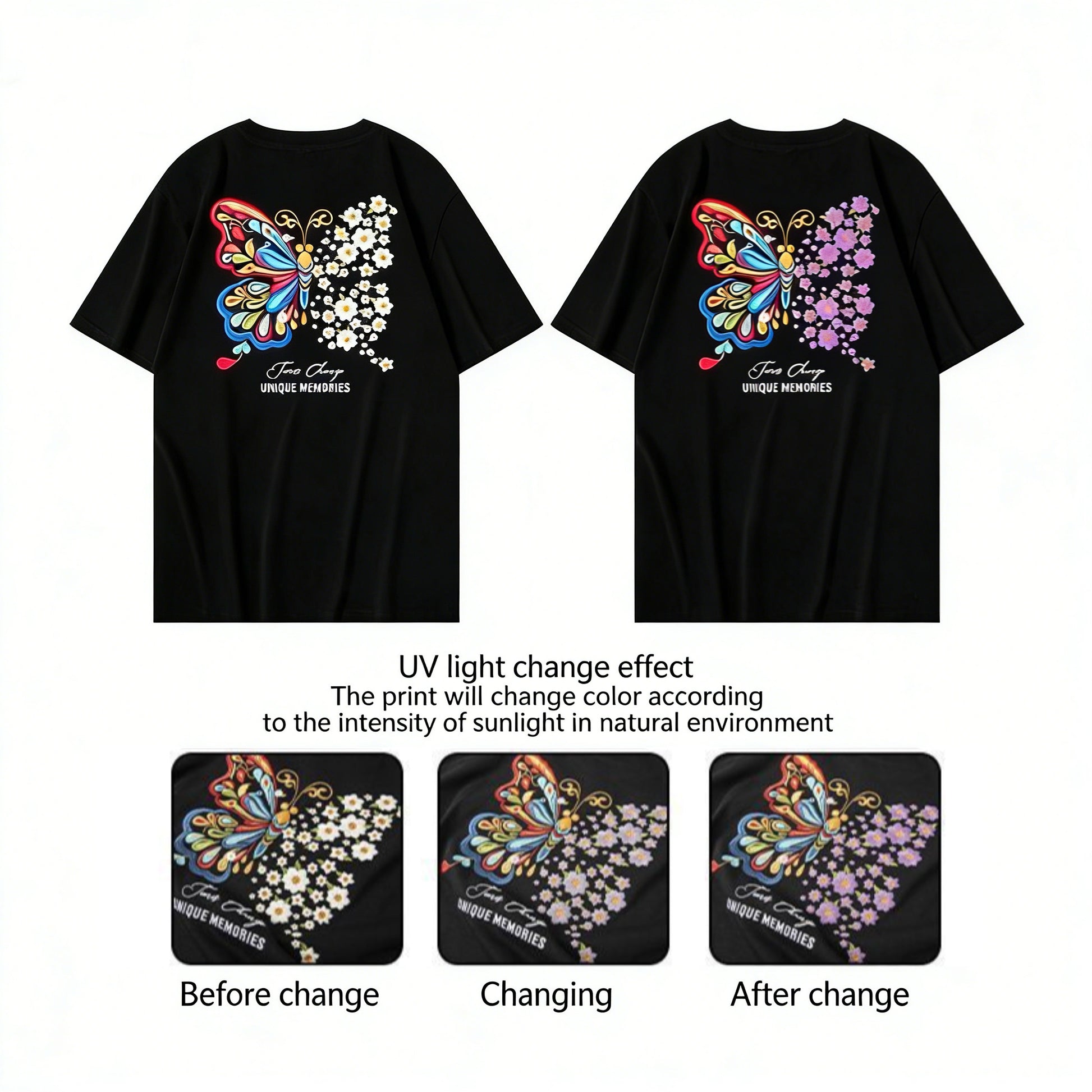 Light-sensitive color-changing colorful pony T-shirt - MATCHING MASTER