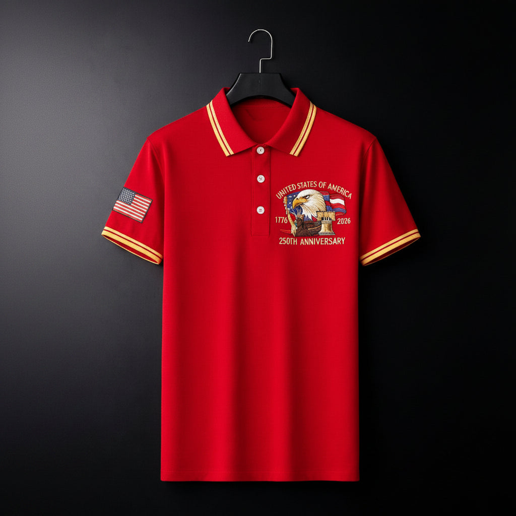 USA 250th Men's short-sleeved polo shirt  ML1240 - BundleWear