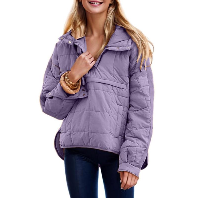 Ladies' Oversized Hooded Pullover Puffer Jacket
