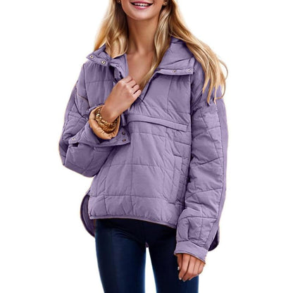 Ladies' Oversized Hooded Pullover Puffer Jacket