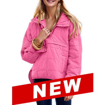 Ladies' Oversized Hooded Pullover Puffer Jacket