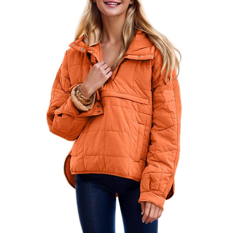 Ladies' Oversized Hooded Pullover Puffer Jacket