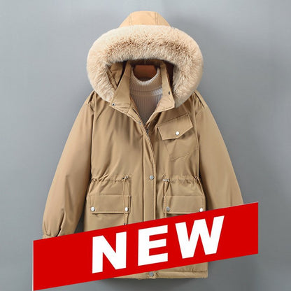 Ladies' Mid Length Puffer Jacket Hood