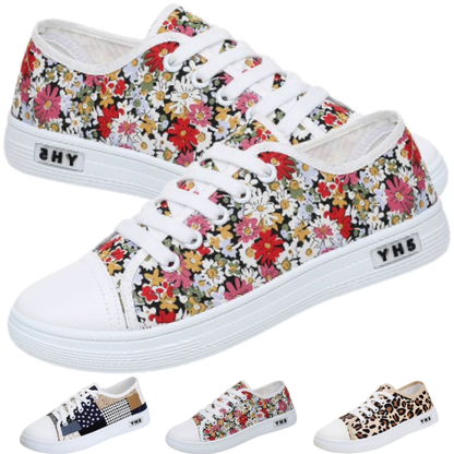Dek Lucy Womens Floral Canvas Plimsoll Trainers