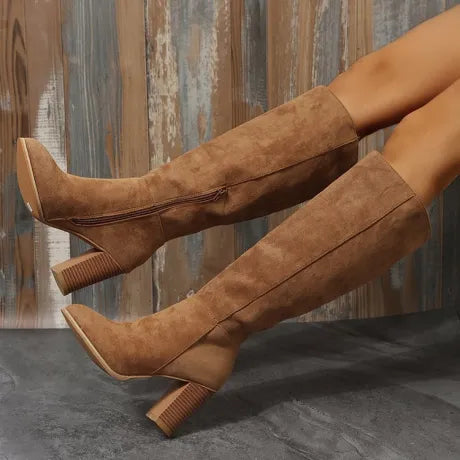 Ladies' High-tube Suede Fashion Boots Denim Style Boots - MATCHING MASTER