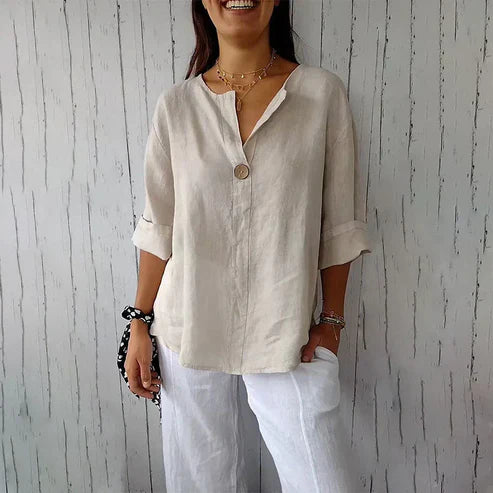 Ladies'  Cotton And Linen Shirt - MATCHING MASTER