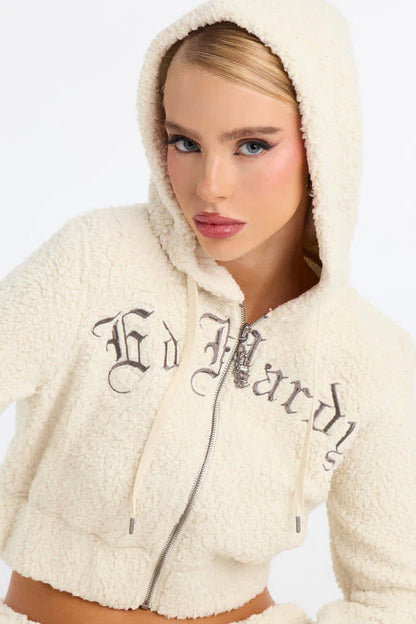 Sherpa Zip Hoodie Sherpa Wide Leg Sweatpants Set