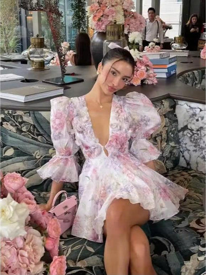 Ladies' Puff Sleeve Dress - MATCHING MASTER