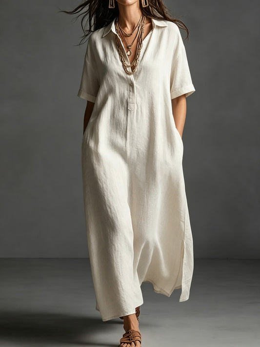 Black Button-Front Bohemian Shirt Maxi Dress - BundleWear