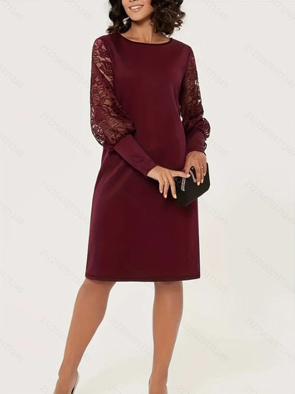 BundleWear™ Nocturne Lace Dress | Long-Sleeved Bodycon & Floral Guipure Midi