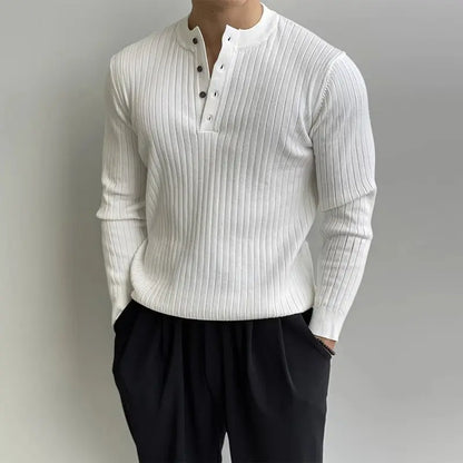 Henley collar knitwear