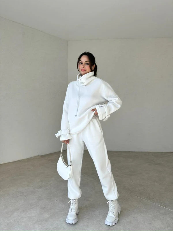 Ladies' 100% Cotton Tracksuit (Hoodie + Pants)