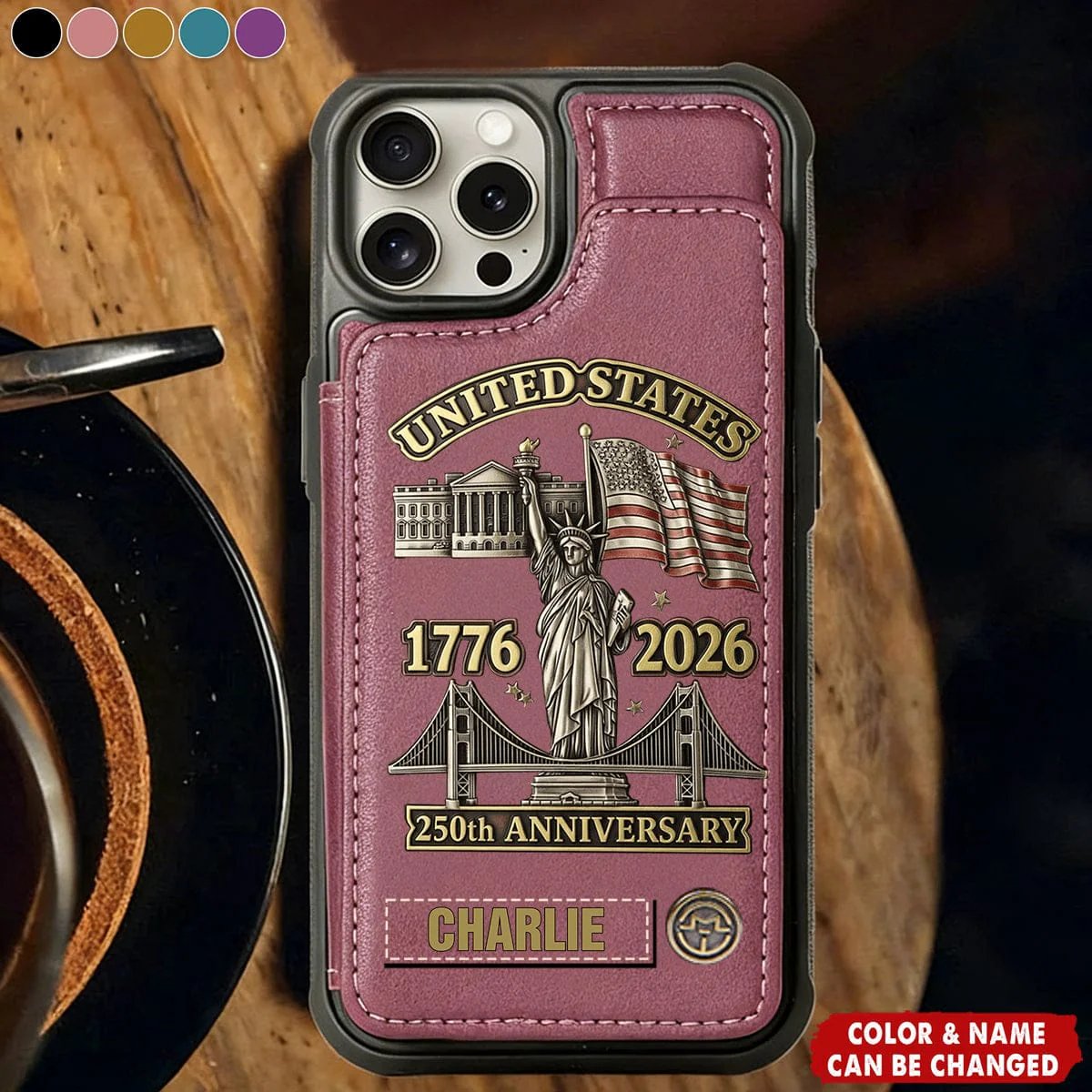 250th Anniversary - Personalized Wallet Phone Case - BundleWear
