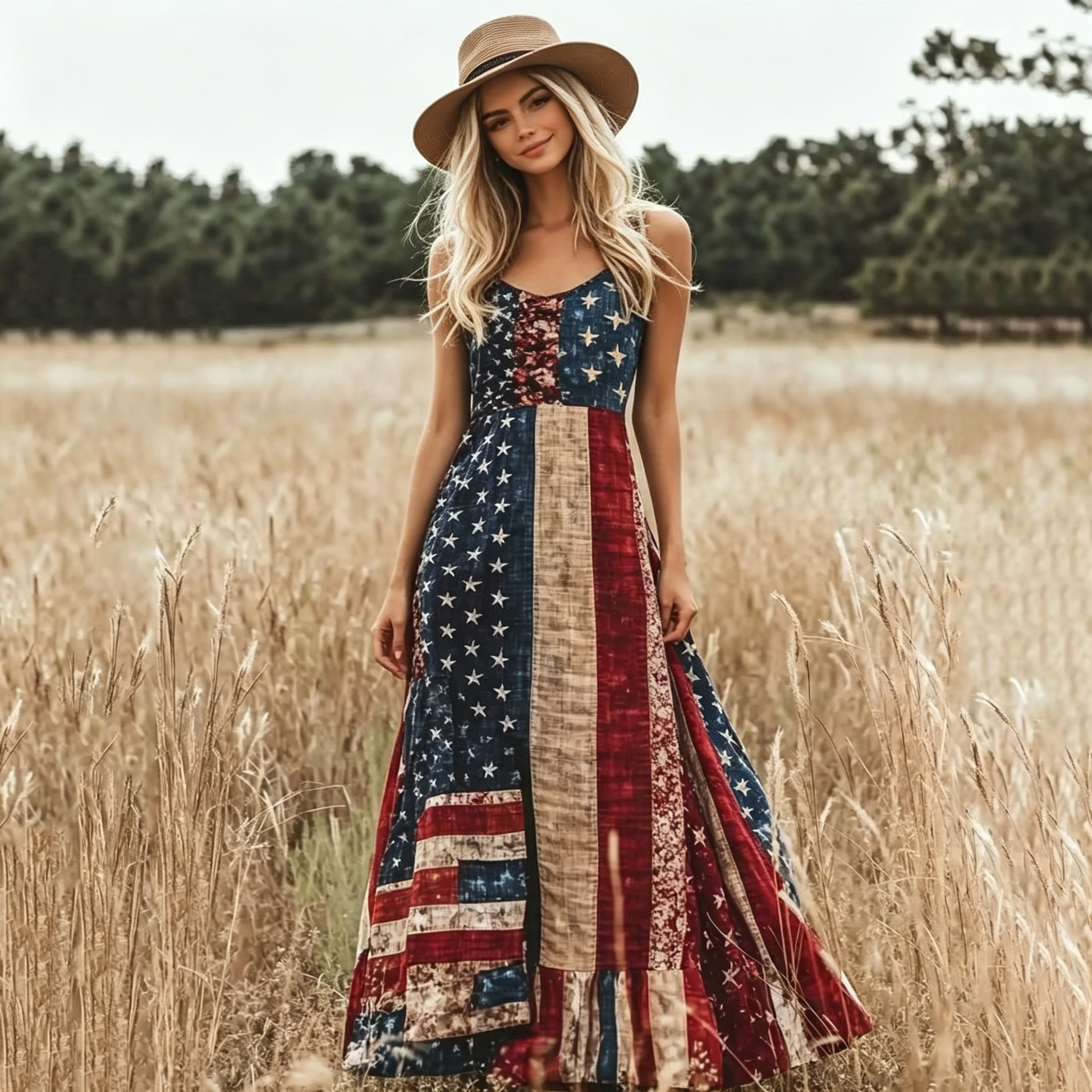 USA 250th Women's loose-fitting versatile dress - BundleWear
